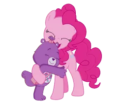 Size: 1280x1061 | Tagged: artist:ianpony98, care bears, care bears adventures of care a lot, crossover, derpibooru import, hug, pinkie pie, purse, safe, share bear, simple background, transparent background