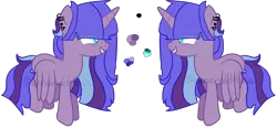 Size: 2188x1018 | Tagged: safe, artist:emerald-bliss, derpibooru import, oc, unofficial characters only, alicorn, pony, alicorn oc, ear piercing, earring, female, flying, jewelry, magical lesbian spawn, mare, offspring, parent:princess luna, parent:twilight sparkle, parents:twiluna, piercing, simple background, solo, transparent background