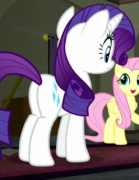 Size: 461x597 | Tagged: cropped, derpibooru import, fluttershy, plot, rarity, safe, screencap, the saddle row review