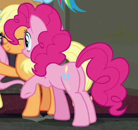 Size: 450x425 | Tagged: applejack, cropped, derpibooru import, pinkie pie, plot, rainbow dash, safe, screencap, the saddle row review