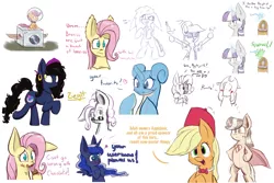 Size: 3000x2000 | Tagged: safe, artist:heir-of-rick, derpibooru import, applejack, fluttershy, princess luna, scootaloo, spike, twilight velvet, oc, lapras, monster pony, original species, pony, tatzlpony, female, impossibly large ears, pokémon, simple background, sketch, sketch dump, species swap, tatzljack, white background