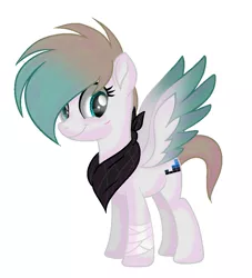 Size: 929x1025 | Tagged: safe, artist:marielle5breda, derpibooru import, oc, oc:marielle, unofficial characters only, pegasus, pony, bandage, movie accurate, neckerchief, simple background, solo, white background