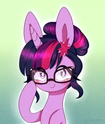Size: 1120x1321 | Tagged: safe, artist:lnspira, derpibooru import, sci-twi, twilight sparkle, ponified, pony, unicorn, equestria girls, blushing, cute, equestria girls ponified, female, glasses, looking at you, mare, raised hoof, smiling, solo, twiabetes, unicorn sci-twi