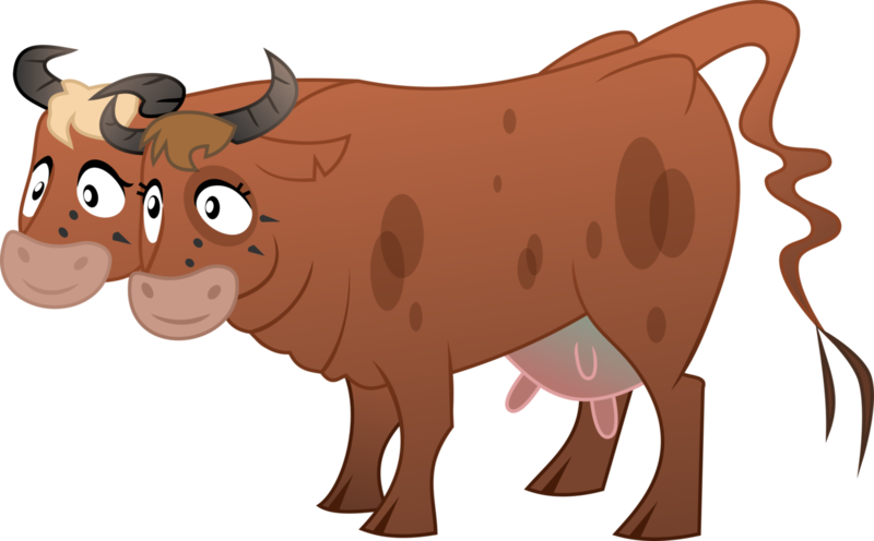 Size: 1280x793 | Tagged: artist:littlestarwanderer, brahmin, cloven hooves, cow, crossover, derpibooru import, fallout, fallout equestria, female, multiple heads, safe, simple background, solo, transparent background, two heads, udder, vector