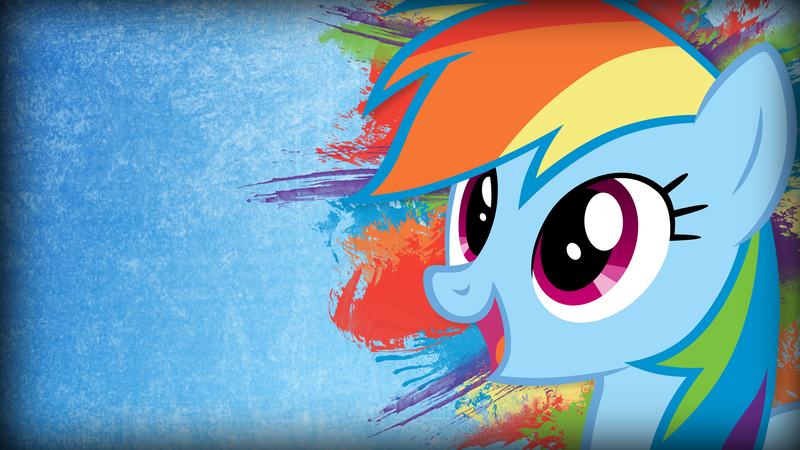 Size: 1920x1080 | Tagged: safe, artist:twopennypenguin, derpibooru import, rainbow dash, pegasus, pony, 16:9, 1920x1080, bust, colourful, female, full hd, grunge, mare, portrait, smiling, solo, vector, wallpaper