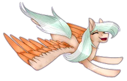 Size: 3568x2271 | Tagged: safe, artist:katzishiki, derpibooru import, oc, oc:soda, unofficial characters only, pegasus, pony, colored wings, female, flying, high res, mare, multicolored wings, simple background, solo, transparent background