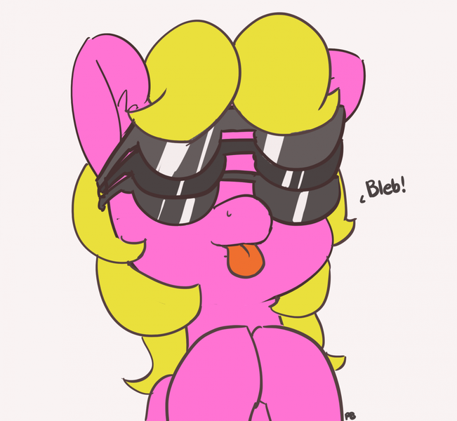 Size: 1280x1179 | Tagged: safe, artist:bestponies, artist:pabbley, derpibooru import, shady, pony, g1, 30 minute art challenge, :p, female, g1 to g4, generation leap, image, mare, png, silly, solo, sunglasses, tongue out