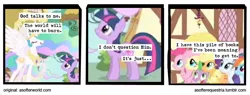 Size: 720x275 | Tagged: safe, derpibooru import, applejack, fluttershy, pinkie pie, princess celestia, rainbow dash, rarity, spike, twilight sparkle, dragon, comic:a softer equestria, arson, a softer world, comic, mane seven, mane six