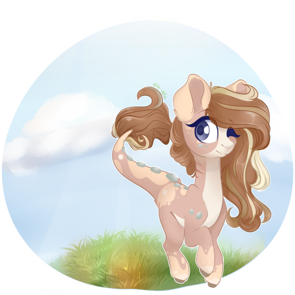 Size: 2900x2900 | Tagged: safe, artist:k-indle, derpibooru import, oc, oc:naomi, unofficial characters only, earth pony, pony, commission, female, high res, mare, one eye closed, solo, walking, wink