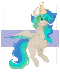 Size: 2000x2400 | Tagged: safe, artist:k-indle, derpibooru import, oc, unofficial characters only, pegasus, pony, female, hat, high res, mare, party hat, solo