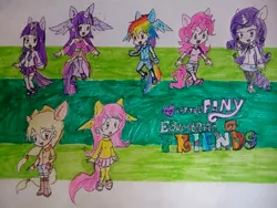 Size: 640x480 | Tagged: alicorn, applejack, artist:fergarcia220, derpibooru import, eared humanization, fluttershy, horned humanization, human, humanized, kemono friends, mane six, pinkie pie, rainbow dash, rarity, safe, tailed humanization, traditional art, twilight sparkle, twilight sparkle (alicorn), winged humanization, wings