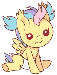 Size: 403x527 | Tagged: safe, artist:hawthornss, derpibooru import, oc, oc:otter pop, unofficial characters only, pegasus, pony, cute, ear fluff, foal, half bat pony, magical lesbian spawn, offspring