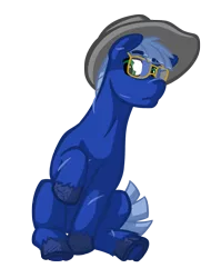 Size: 1591x2000 | Tagged: safe, artist:texasuberalles, derpibooru import, oc, unofficial characters only, earth pony, pony, 2018 community collab, derpibooru community collaboration, cowboy hat, glasses, hat, male, ponysona, raised hoof, scar, simple background, sitting, solo, stallion, transparent background, underhoof, unshorn fetlocks