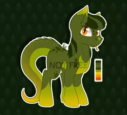 Size: 1975x1784 | Tagged: safe, artist:najti, derpibooru import, oc, unofficial characters only, original species, snake, snake pony, adoptable, adoption, cute, female, flat colors, for sale, green, green background, looking at you, mare, simple background, slit eyes, snake eyes, snake tail, snake tongue, solo, spikes, watermark