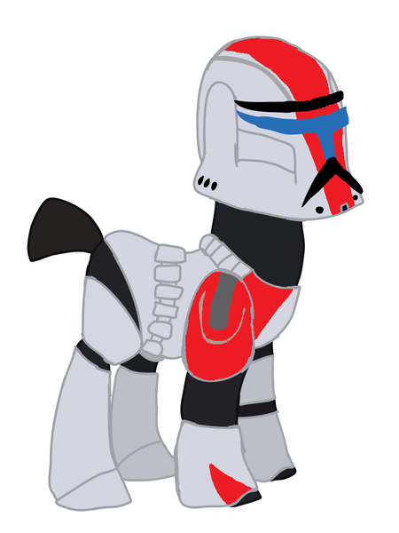 Size: 768x1024 | Tagged: safe, derpibooru import, oc, oc:captain red, unofficial characters only, pony, clone trooper, clone wars, fan made, republic commando, star wars