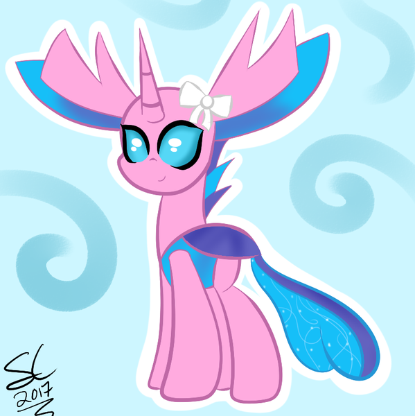 Size: 835x836 | Tagged: artist:sugarcloud12, bow, changedling, changedling oc, changeling, derpibooru import, hair bow, oc, oc:heartsy, safe, solo, unofficial characters only