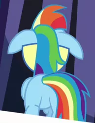 Size: 275x356 | Tagged: safe, derpibooru import, screencap, rainbow dash, pegasus, pony, wonderbolts academy, cropped, female, floppy ears, mare, plot, solo