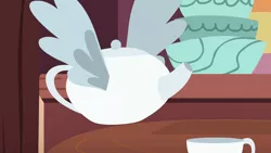 Size: 1280x720 | Tagged: animate object, derpibooru import, discordant harmony, no pony, safe, screencap, teapot, winged teapot, wings