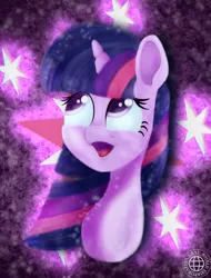 Size: 1600x2108 | Tagged: safe, artist:grayworldcorporation, derpibooru import, twilight sparkle, pony, bust, cutie mark, face, female, mare, open mouth, portrait, smiling, solo