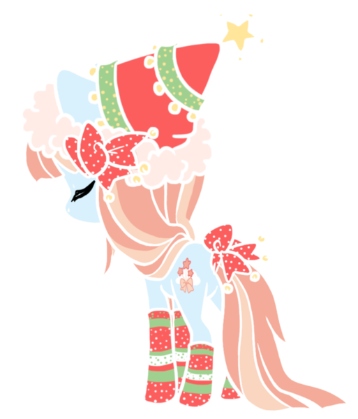 Size: 600x702 | Tagged: safe, artist:coffeecuppup, derpibooru import, oc, oc:wishy wish, unofficial characters only, earth pony, pony, bow, christmas, clothes, female, hat, holiday, mare, santa hat, simple background, socks, solo, tail bow, transparent background