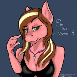 Size: 900x900 | Tagged: answer, anthro, artist:littlewolfstudios, blog, breasts, derpibooru import, dominatrix, domme, female, humiliation, key, mare, oc, oc:mistress foxxie hearts, small penis humiliation, solo, suggestive, tumblr, unofficial characters only