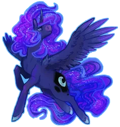 Size: 4181x4405 | Tagged: safe, artist:selonian, derpibooru import, princess luna, alicorn, pony, absurd resolution, cutie mark, ethereal mane, female, flying, mare, simple background, solo, spread wings, transparent background, wings