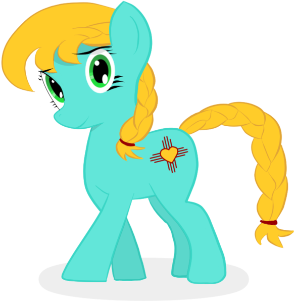 Size: 722x742 | Tagged: safe, artist:totallynotabronyfim, derpibooru import, oc, oc:turquoise, unofficial characters only, earth pony, pony, braid, female, new mexico, solo