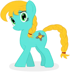 Size: 722x742 | Tagged: safe, artist:totallynotabronyfim, derpibooru import, oc, oc:turquoise, unofficial characters only, earth pony, pony, braid, female, new mexico, solo