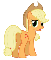 Size: 6250x7276 | Tagged: safe, artist:estories, derpibooru import, applejack, earth pony, pony, absurd resolution, female, hat, looking back, mare, plot, simple background, solo, transparent background, vector