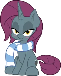 Size: 3000x3742 | Tagged: safe, artist:esfelt, artist:pirill, derpibooru import, oc, oc:mistral dusk, unofficial characters only, pony, unicorn, 2018 community collab, derpibooru community collaboration, blushing, clothes, colored, female, mare, scarf, simple background, smiling, solo, transparent background, vector