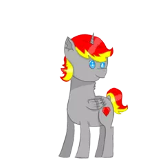Size: 1000x1000 | Tagged: safe, artist:holly dance, artist:rubydeluxe, derpibooru import, oc, oc:rd, unofficial characters only, alicorn, 2018 community collab, derpibooru community collaboration, alicorn oc, blue eyes, cute, cutie mark, digital art, horn, looking around, male, simple background, solo, starry eyes, transparent background, wingding eyes, wings