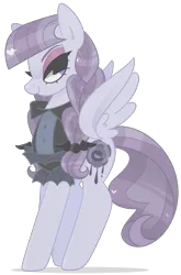 Size: 845x1280 | Tagged: safe, artist:euphoriapony, derpibooru import, inky rose, pegasus, pony, honest apple, braid, female, inkybetes, lidded eyes, looking at you, mare, profile, simple background, smiling, solo, spread wings, transparent background, wings