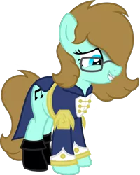 Size: 6170x7700 | Tagged: safe, artist:fletcherthehuntress, derpibooru import, oc, oc:mint tempo, unofficial characters only, earth pony, pony, absurd resolution, braces, clothes, female, glasses, mare, simple background, solo, transparent background