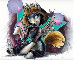 Size: 1280x1037 | Tagged: safe, artist:aerosaur83, derpibooru import, tempest shadow, oc, ponified, alicorn, pony, my little pony: the movie, alicorn oc, blade runner, clothes, commission, doll, pris, replicant, toy