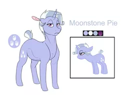 Size: 2154x1630 | Tagged: safe, artist:xenalollie, deleted from derpibooru, derpibooru import, oc, oc:moonstone pie, unofficial characters only, pony, unicorn, female, magical lesbian spawn, mare, offspring, parent:limestone pie, parent:trixie, parents:trixstone, reference sheet, solo