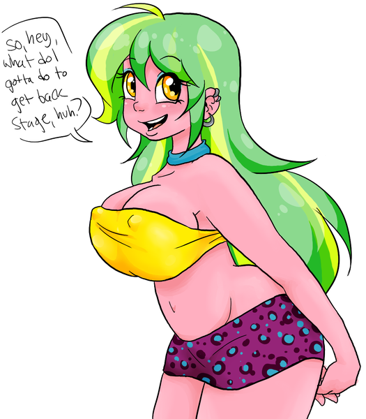 Size: 1042x1190 | Tagged: suggestive, artist:booblypuff, derpibooru import, lemon zest, equestria girls, adorasexy, bandeau, belly button, big breasts, bimbo, breasts, busty lemon zest, cleavage, clothes, collar, cute, ear piercing, earring, erect nipples, female, invisible push-up bra, jewelry, midriff, miniskirt, moe, nipple outline, nipples, piercing, sexy, skirt, skirt lift, solo, solo female, stupid sexy lemon zest, thighs, thunder thighs, wandering nipples