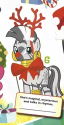 Size: 362x706 | Tagged: antlers, bow, deer, derpibooru import, magazine, magazine scan, official, red nose, reindeer, reindeer antlers, safe, scan, zecora