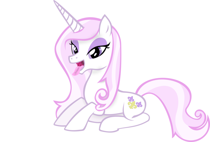 Size: 8974x6066 | Tagged: safe, artist:emu34b, derpibooru import, fleur-de-lis, pony, unicorn, absurd resolution, drool, female, mare, mawshot, open mouth, show accurate, simple background, smiling, solo, tongue out, transparent background, vector