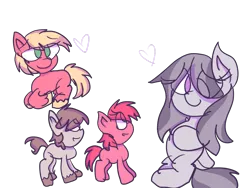Size: 1024x768 | Tagged: safe, artist:rubyg242, derpibooru import, big macintosh, marble pie, oc, oc:iron granite, oc:maple blossom, earth pony, pony, colt, family, female, filly, foal, heart, male, marblemac, multiple pregnancy, offspring, parent:big macintosh, parent:marble pie, parents:marblemac, pregnant, shipping, simple background, straight, transparent background