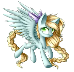 Size: 3265x3161 | Tagged: safe, artist:snowbunny0820, derpibooru import, oc, oc:sunshine dapple, unofficial characters only, pegasus, pony, bow, female, hair bow, high res, mare, simple background, solo, transparent background