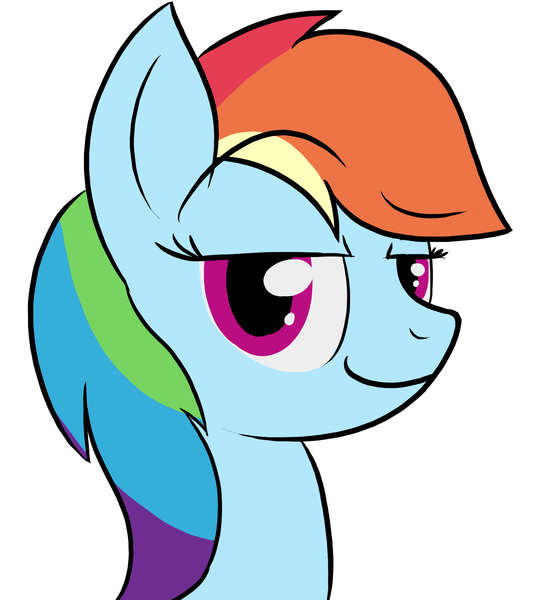 Size: 1563x1749 | Tagged: artist:infrayellow, bust, derpibooru import, rainbow dash, safe, simple background, smug, solo, white background