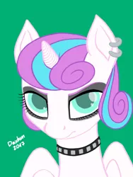 Size: 1536x2048 | Tagged: safe, artist:doxhun, derpibooru import, princess flurry heart, alicorn, pony, choker, colored, cute, digital art, eyelashes, female, flurrybetes, goth, gothic, horn, looking at you, makeup, piercing, princess emo heart, teenage flurry heart, teenager, wings