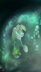 Size: 2126x3780 | Tagged: safe, artist:iiapiiiubbiu, derpibooru import, oc, oc:littlepip, unofficial characters only, pony, unicorn, fallout equestria, fanfic, clothes, fallout, fanfic art, female, horn, mare, my little pony, pipbuck, solo, vault suit