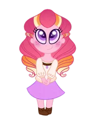 Size: 500x652 | Tagged: safe, artist:carouselunique, derpibooru import, oc, oc:honeycrisp blossom, unofficial characters only, honeycrisp tales, equestria girls, freckles, offspring, parent:big macintosh, parent:princess cadance, parents:cadmac, pigtails, simple background, solo, transparent background, twintails