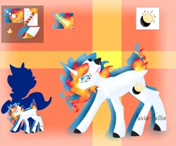 Size: 6000x5000 | Tagged: safe, artist:kiara-kitten, derpibooru import, oc, oc:burning flame, unofficial characters only, alicorn, pony, absurd resolution, female, magic, magical lesbian spawn, mare, offspring, parent:princess celestia, parent:rarity, parents:rarilestia, reference sheet, solo