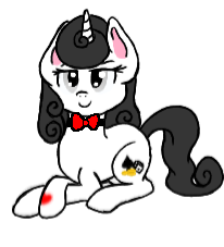 Size: 206x227 | Tagged: safe, artist:binkyt11, derpibooru import, oc, oc:missy fortune, unofficial characters only, pony, bowtie, female, mare, old art is old, prone, simple background, solo, transparent background