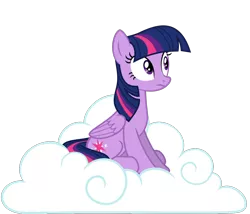 Size: 1150x986 | Tagged: safe, artist:punzil504, derpibooru import, edit, twilight sparkle, pegasus, pony, alternate universe, cloud, cropped, cutie mark, female, folded wings, hooves, image, mare, on a cloud, pegasus twilight sparkle, png, race swap, simple background, sitting, sitting on cloud, solo, transparent background, vector, wings