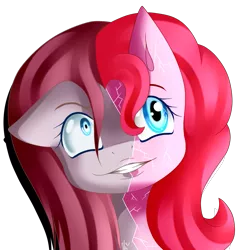 Size: 1027x1045 | Tagged: safe, artist:ladyunilove, derpibooru import, pinkie pie, earth pony, pony, duality, female, floppy ears, looking up, mare, pinkamena diane pie, simple background, solo, transparent background