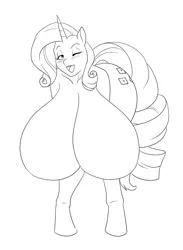 Size: 1473x2010 | Tagged: anthro, artist:marauder6272, big breasts, breasts, busty rarity, cleavage, derpibooru import, female, huge breasts, impossibly large breasts, leaning, one eye closed, rarity, solo, solo female, suggestive, wink