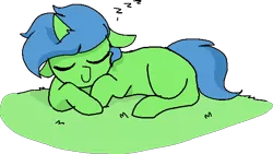 Size: 608x342 | Tagged: safe, artist:nootaz, derpibooru import, oc, oc:quick fix, unofficial characters only, pony, unicorn, femboy, male, simple background, sleeping, solo, transparent background, zzz